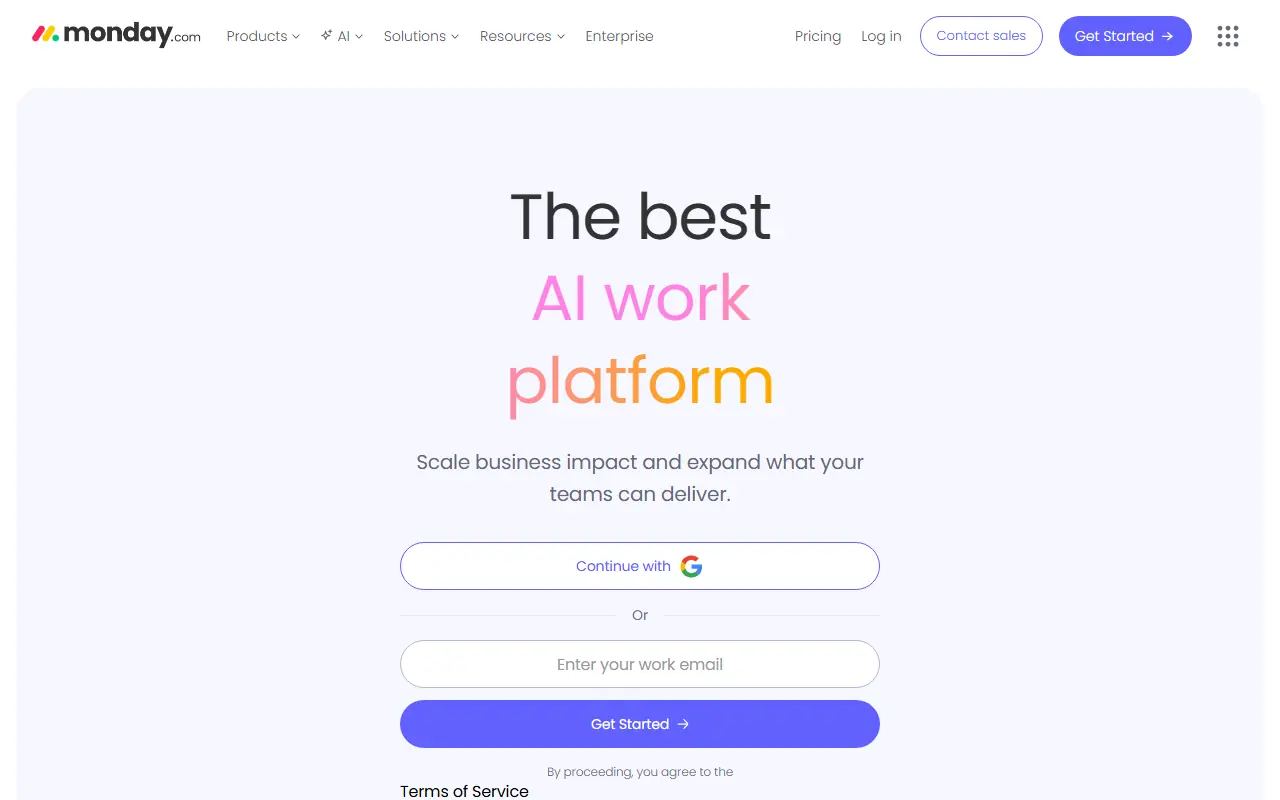 monday.com screenshot