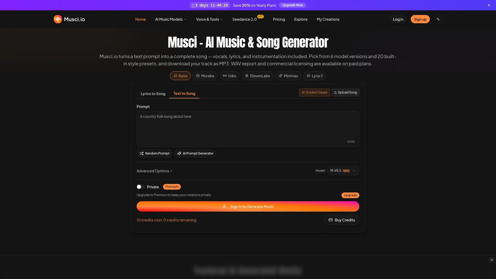 Musci.io screenshot