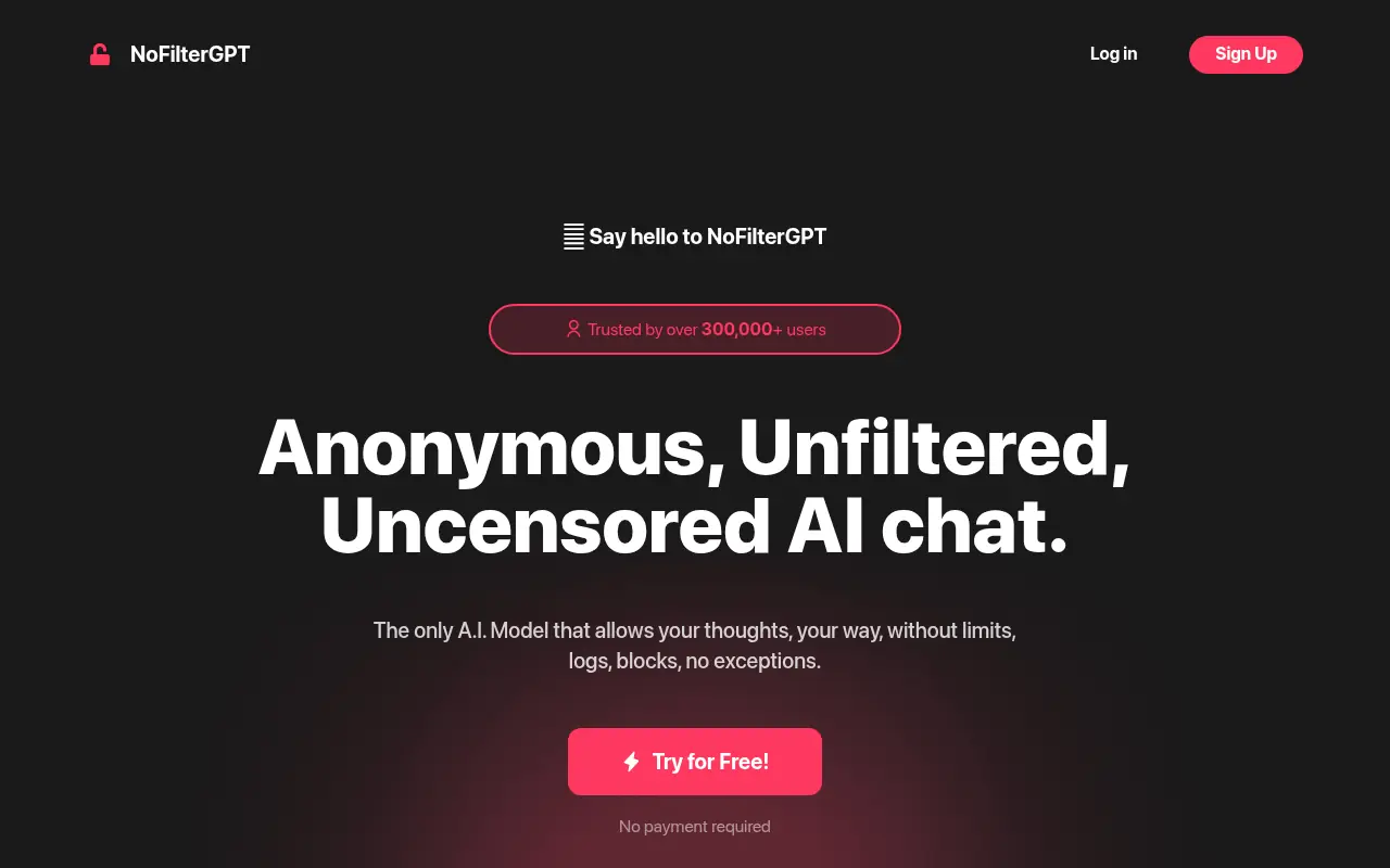 NoFilterGPT screenshot