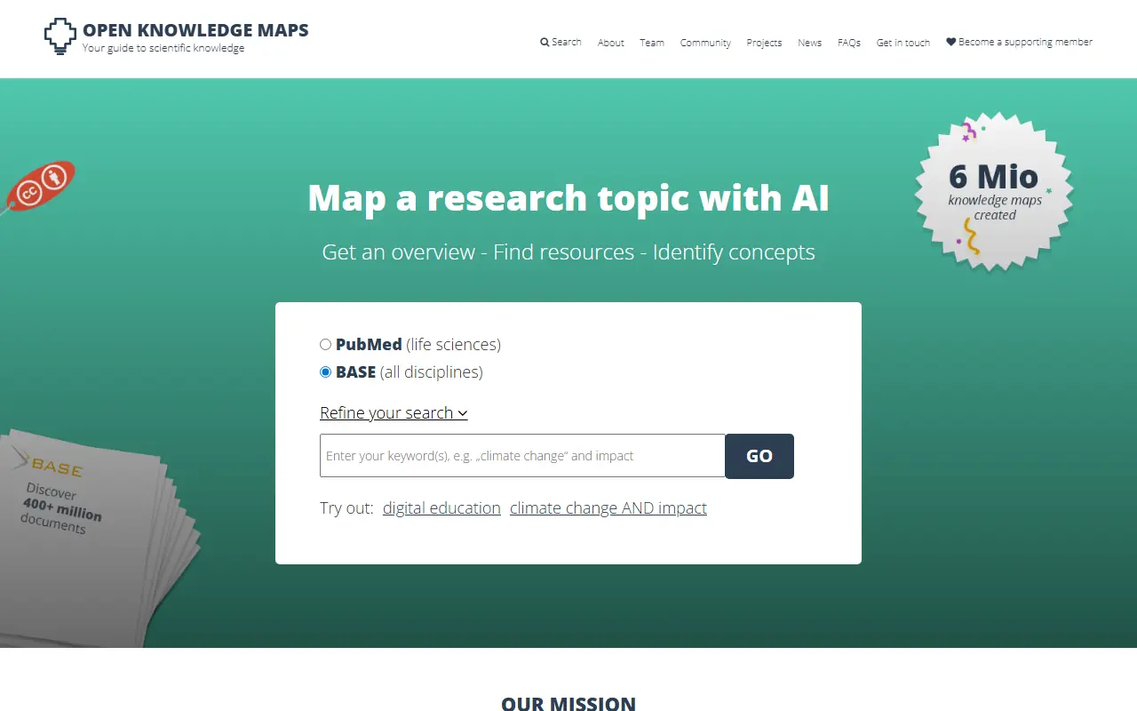 Open Knowledge Maps screenshot