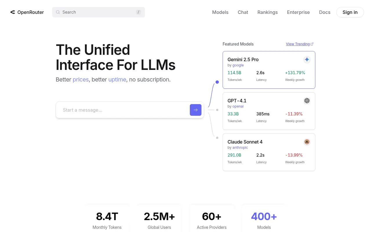 OpenRouter screenshot