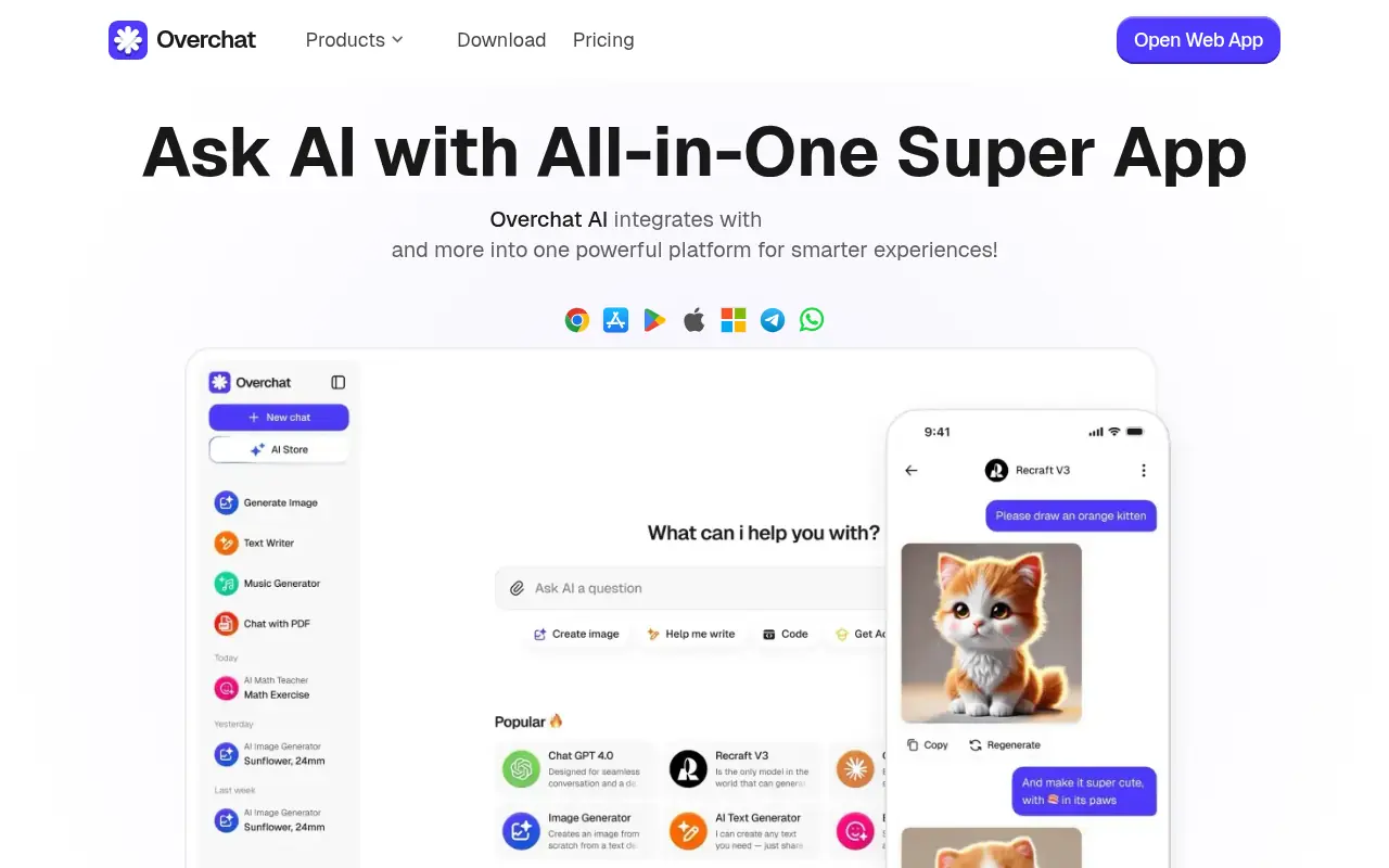 Overchat AI screenshot