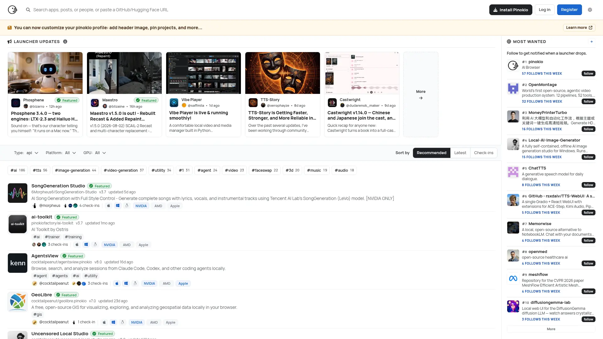 Pinokio screenshot