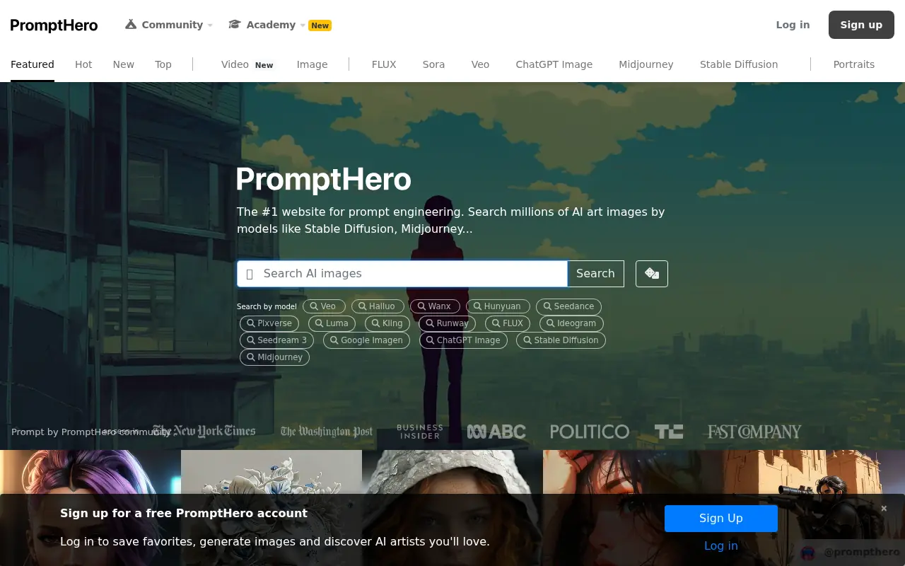 PromptHero screenshot