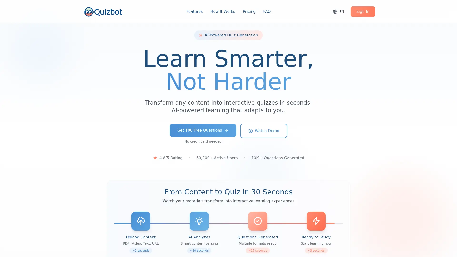Quizbot.ai screenshot