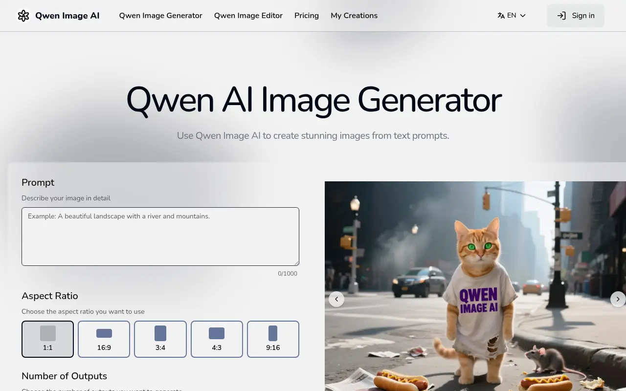 Qwen Image AI screenshot