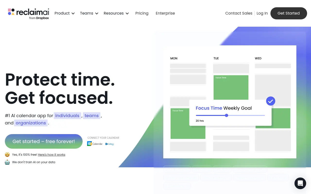 Reclaim AI screenshot