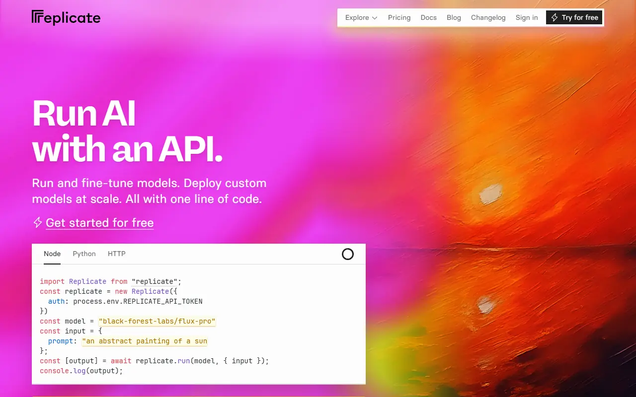 Replicate screenshot