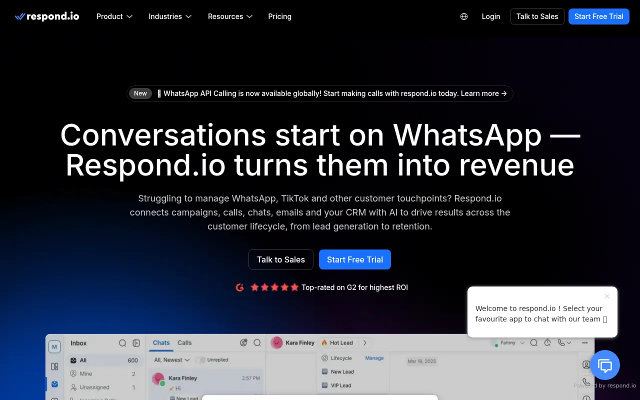 Respond.io screenshot