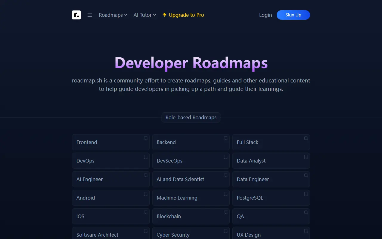 roadmap.sh screenshot