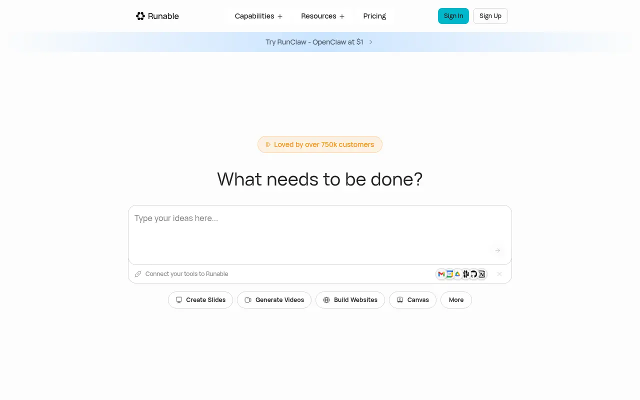 Runable screenshot