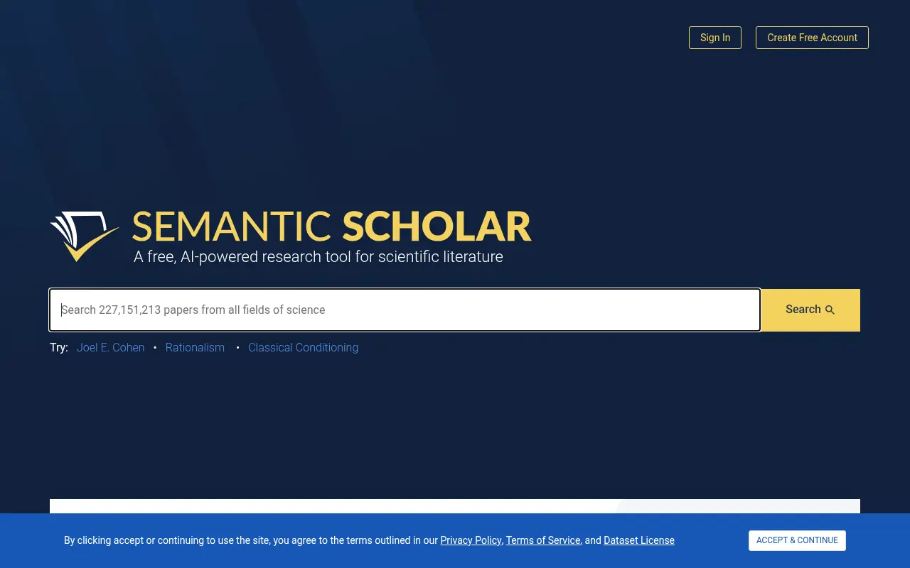 Semantic Scholar screenshot