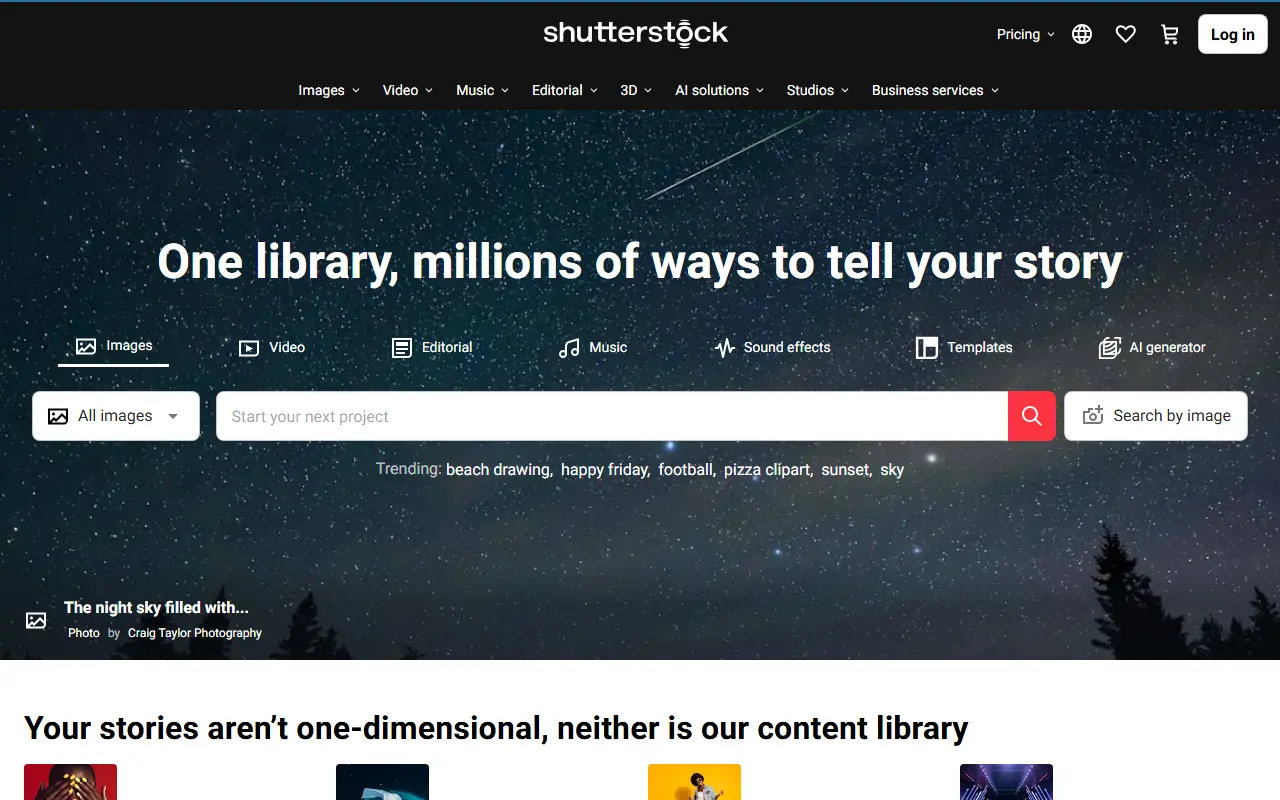 Shutterstock screenshot
