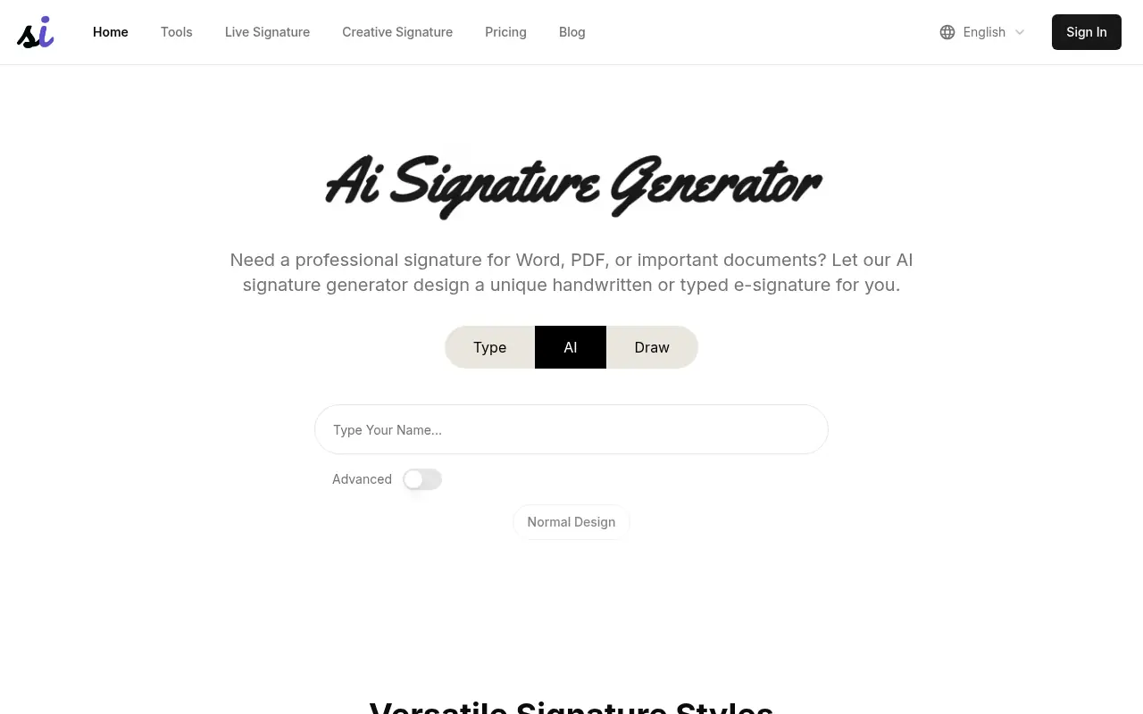 SignatureGen.ai screenshot