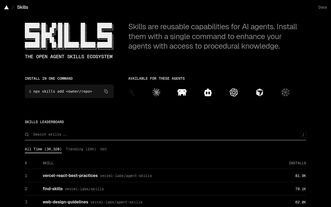 Skills.sh screenshot