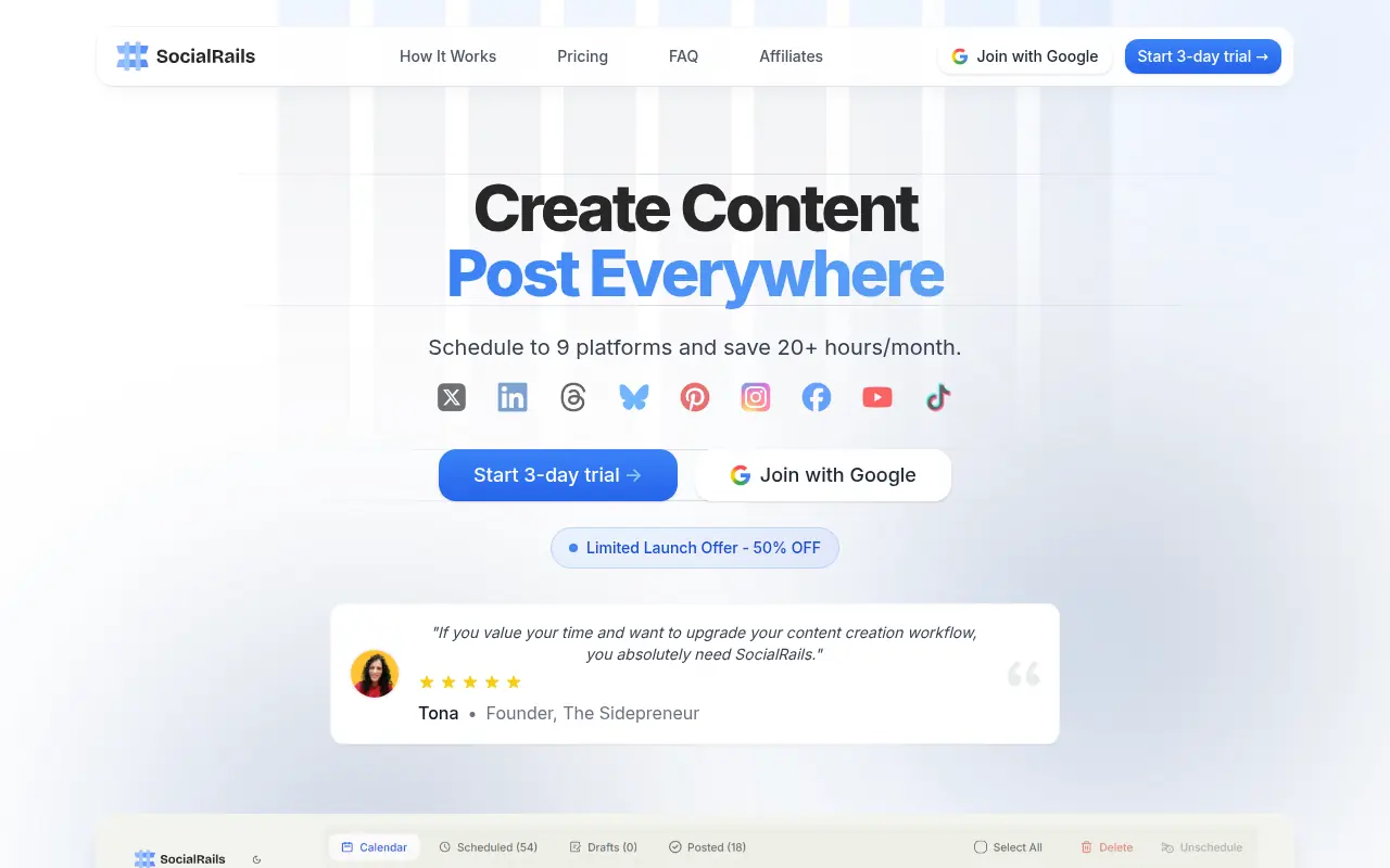 SocialRails screenshot