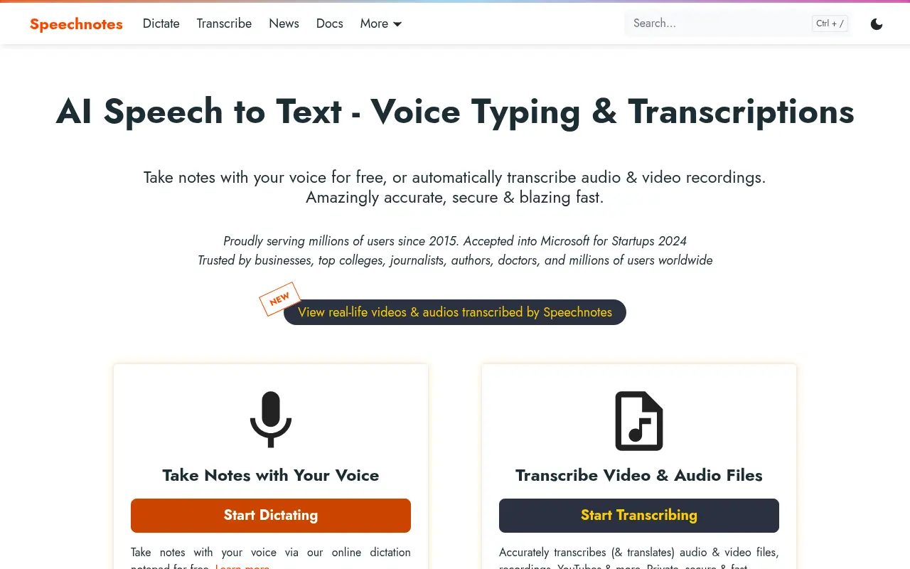 Speechnotes screenshot