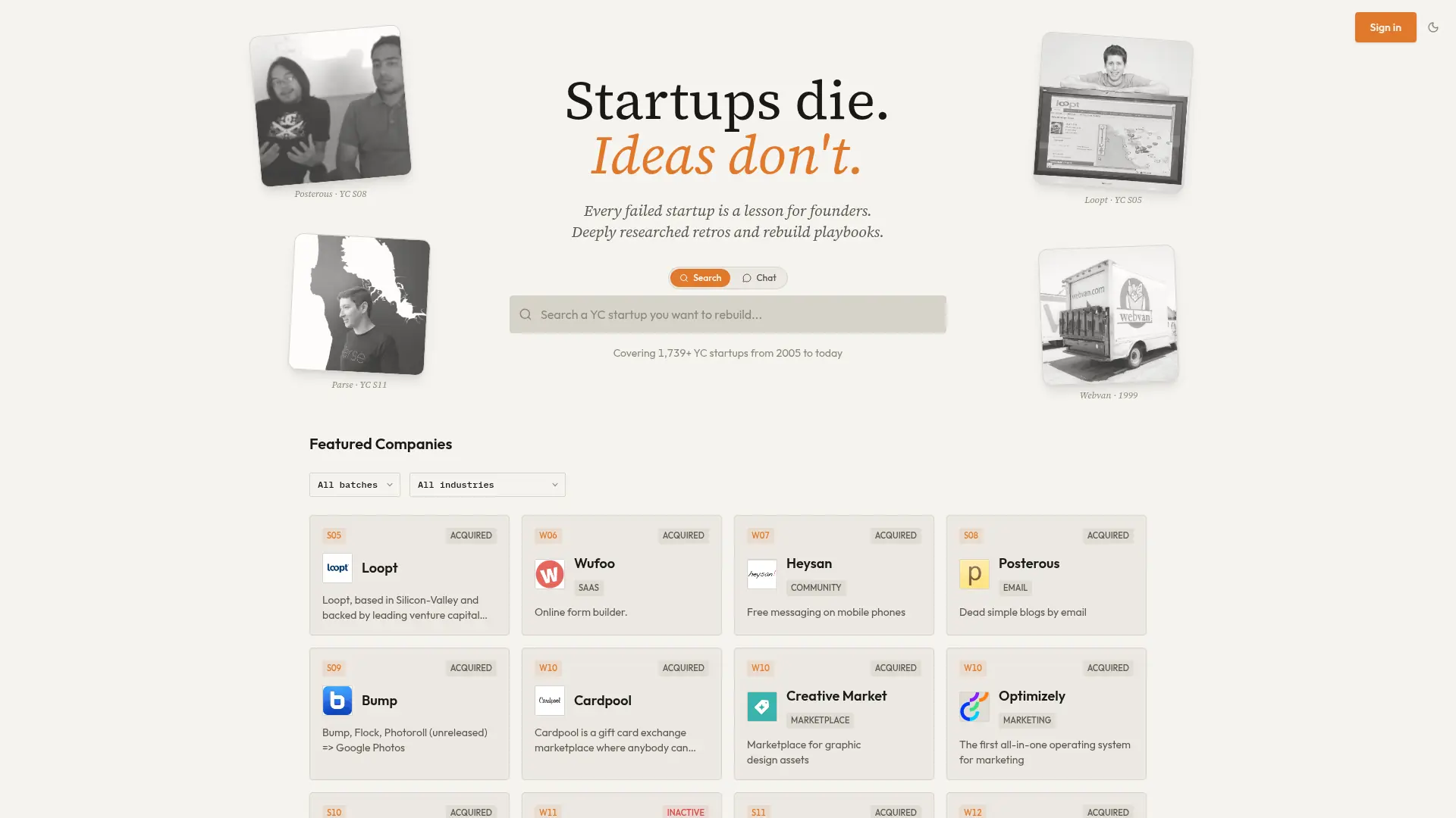 Startups.RIP screenshot