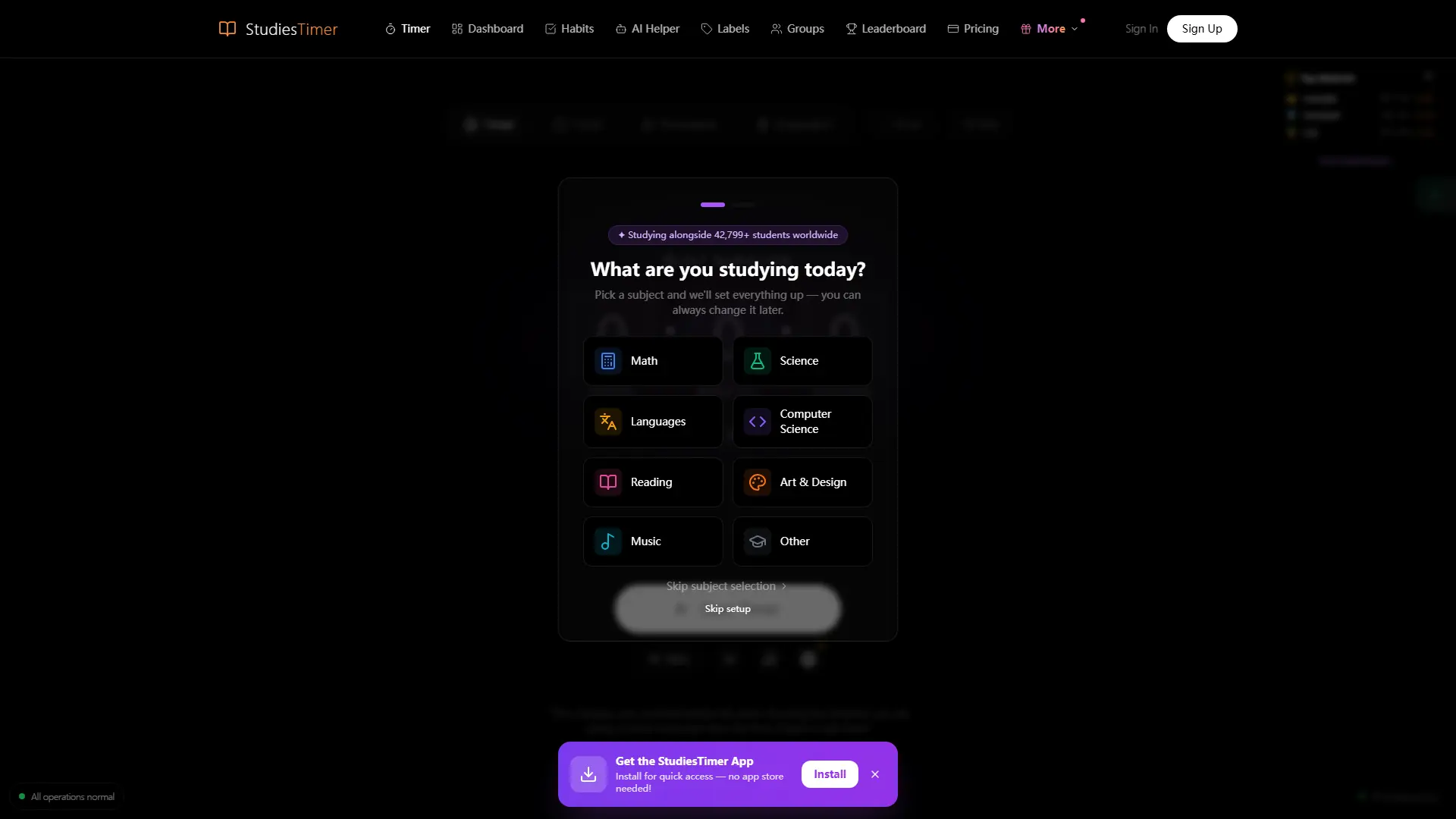 StudiesTimer screenshot