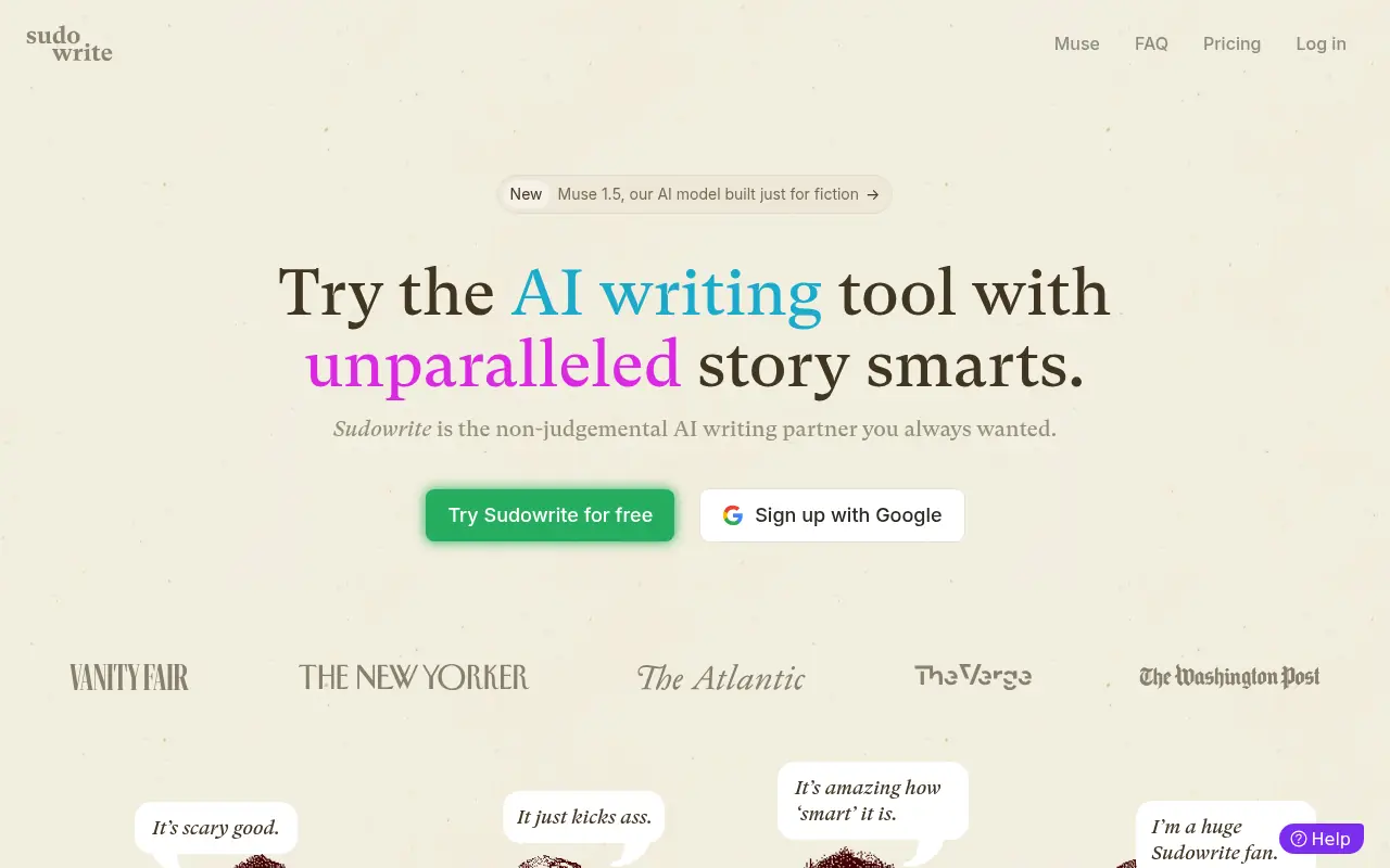 Sudowrite screenshot