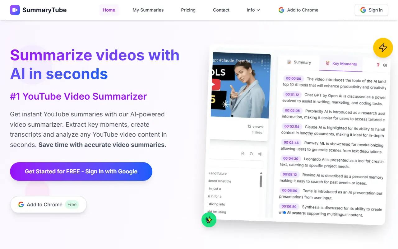 SummaryTube screenshot