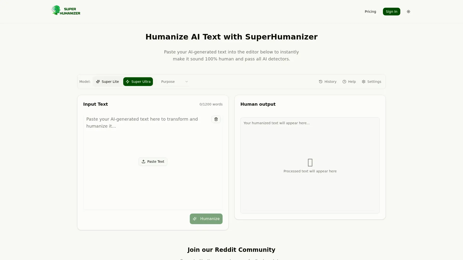 SuperHumanizer screenshot