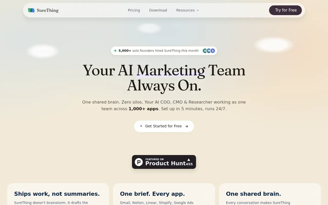 SureThing screenshot