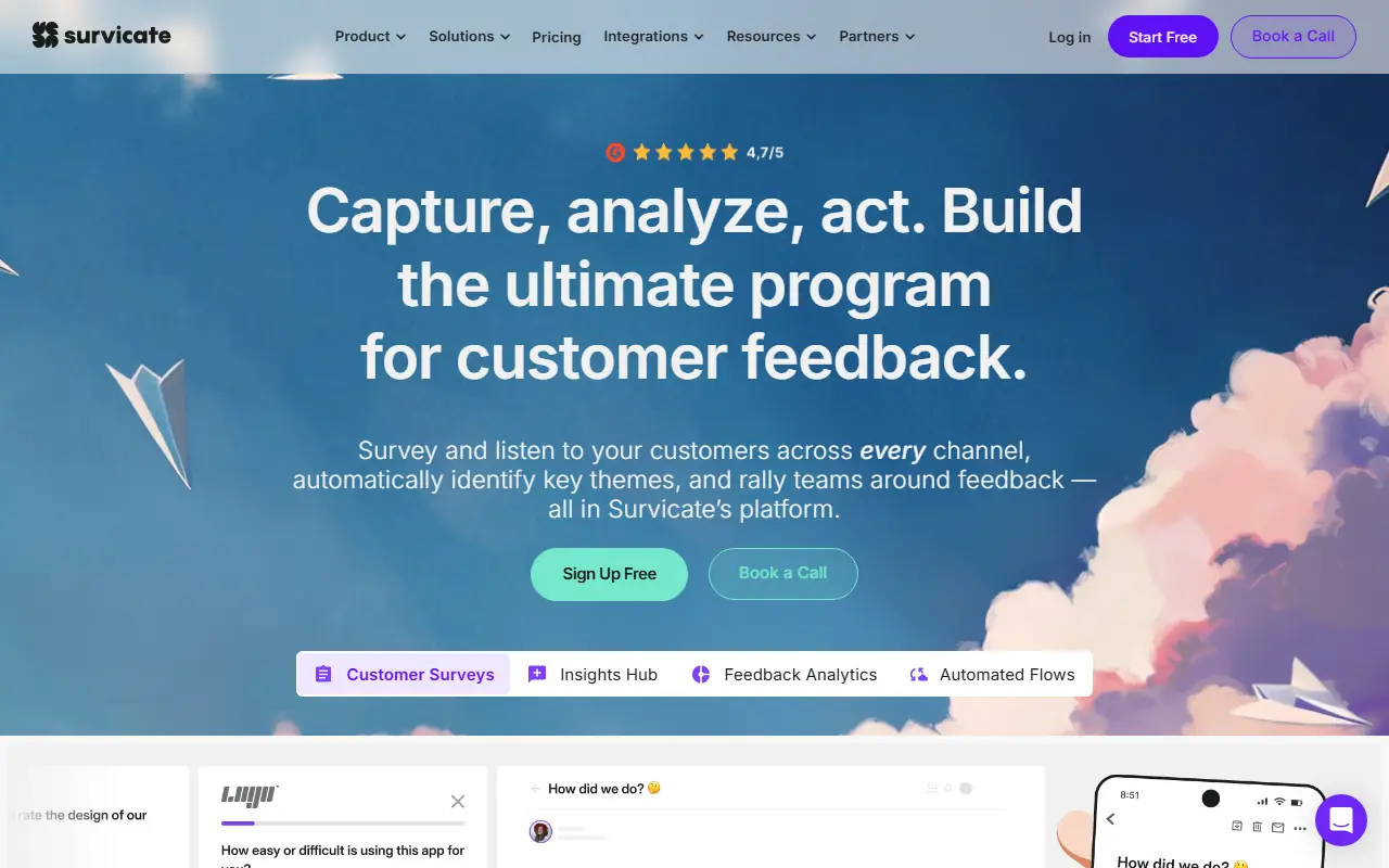 Survicate screenshot