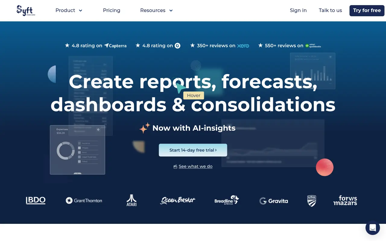 Syft Analytics screenshot