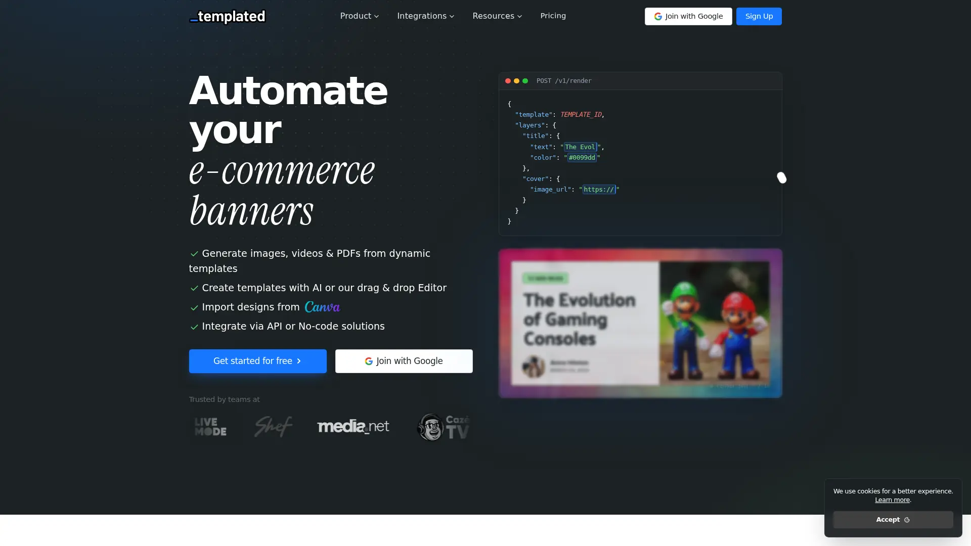 Templated screenshot