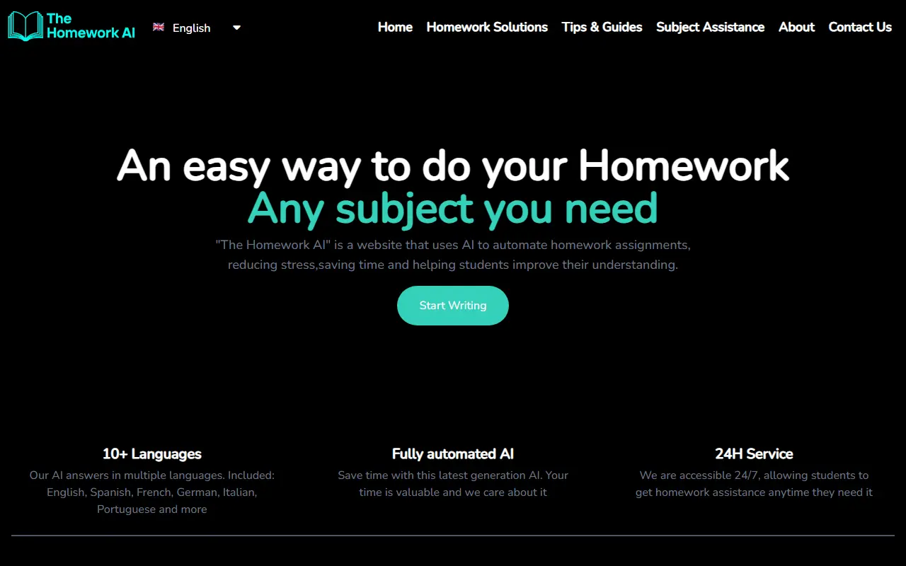 The Homework AI screenshot