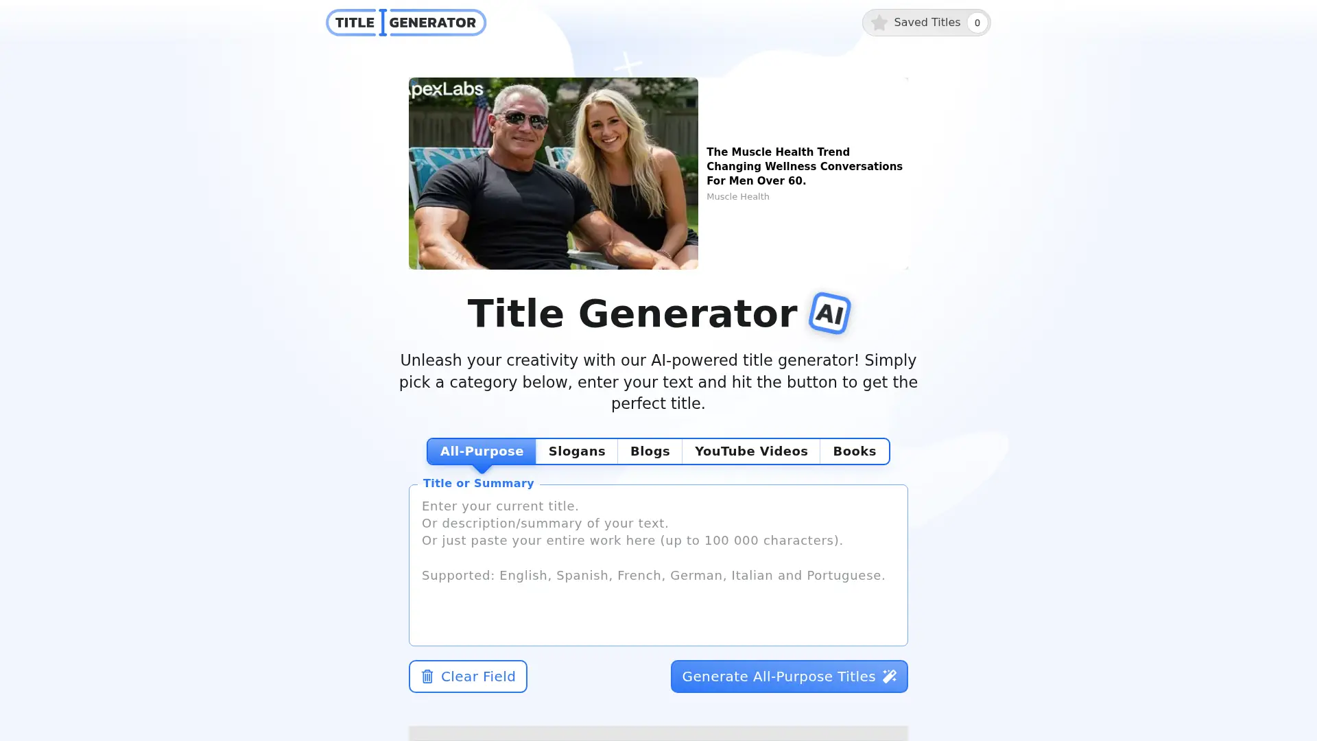 Title Generator screenshot