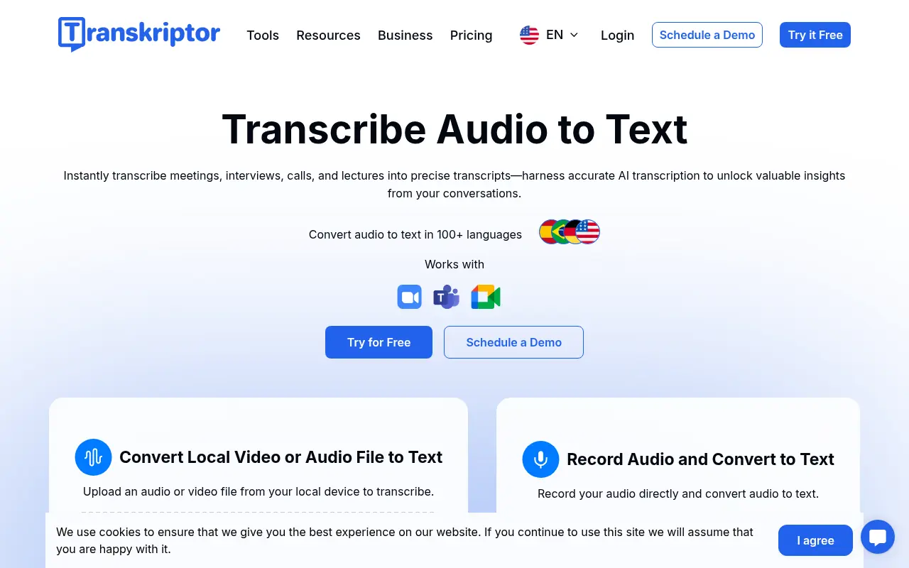 Transkriptor screenshot