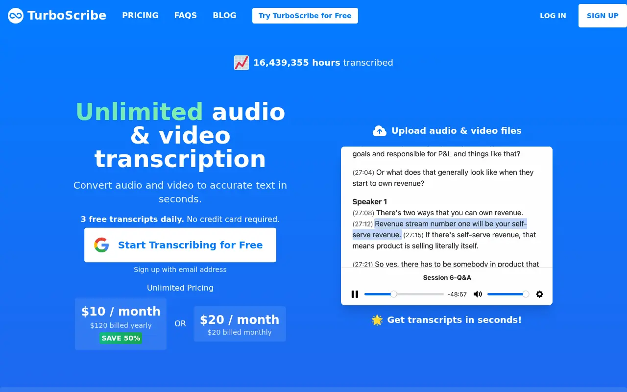 TurboScribe screenshot