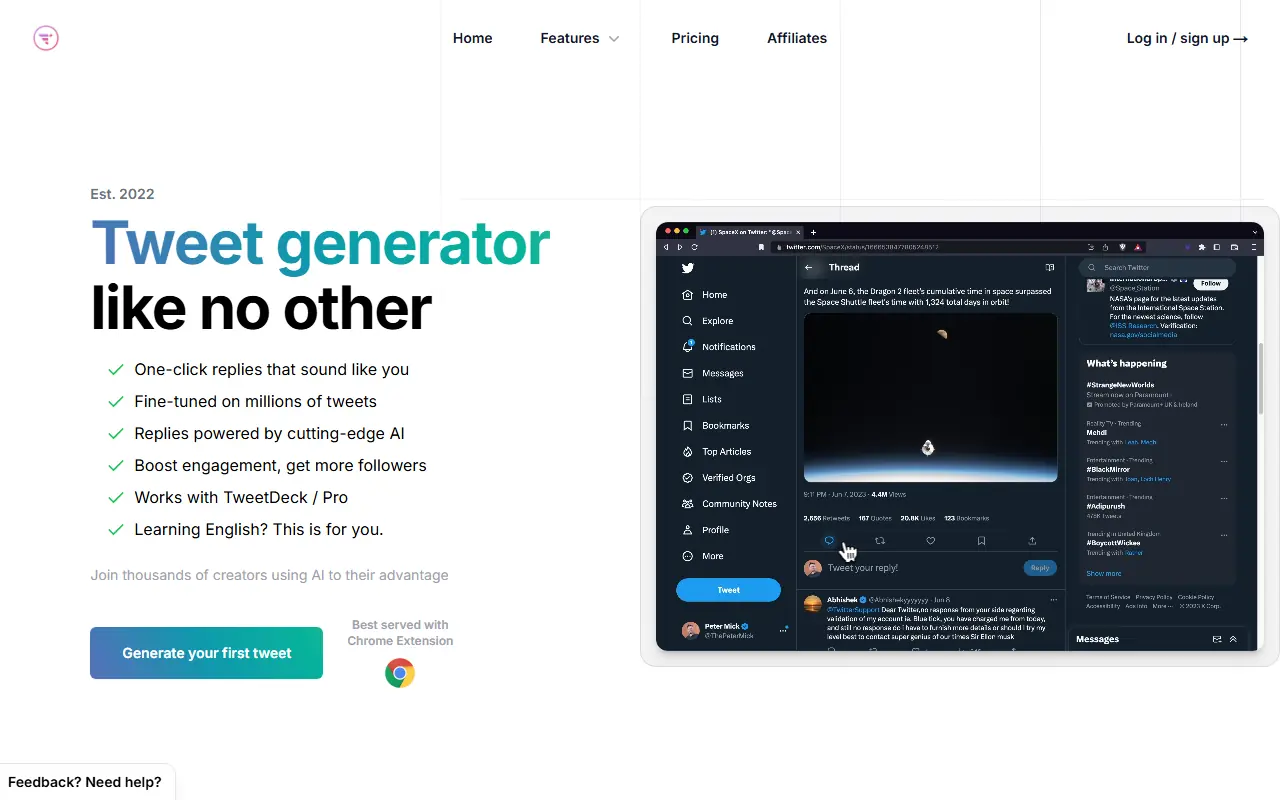 TweetAI screenshot
