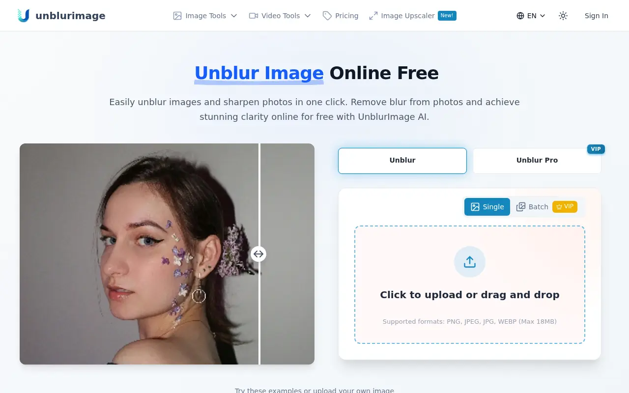 UnblurImage.ai screenshot