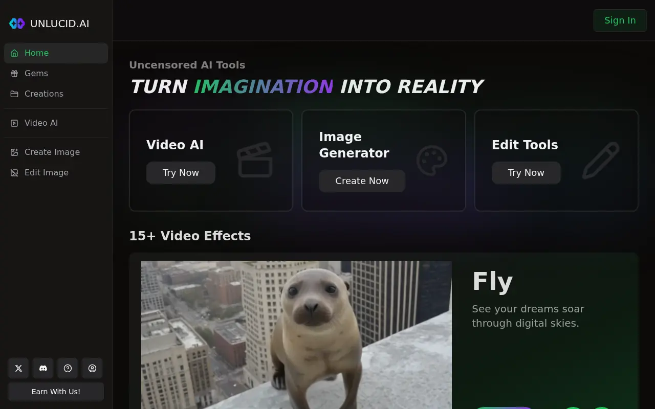 Unlucid AI screenshot