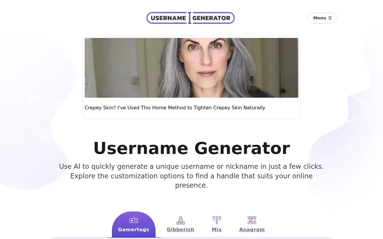 UsernameGenerator.com screenshot
