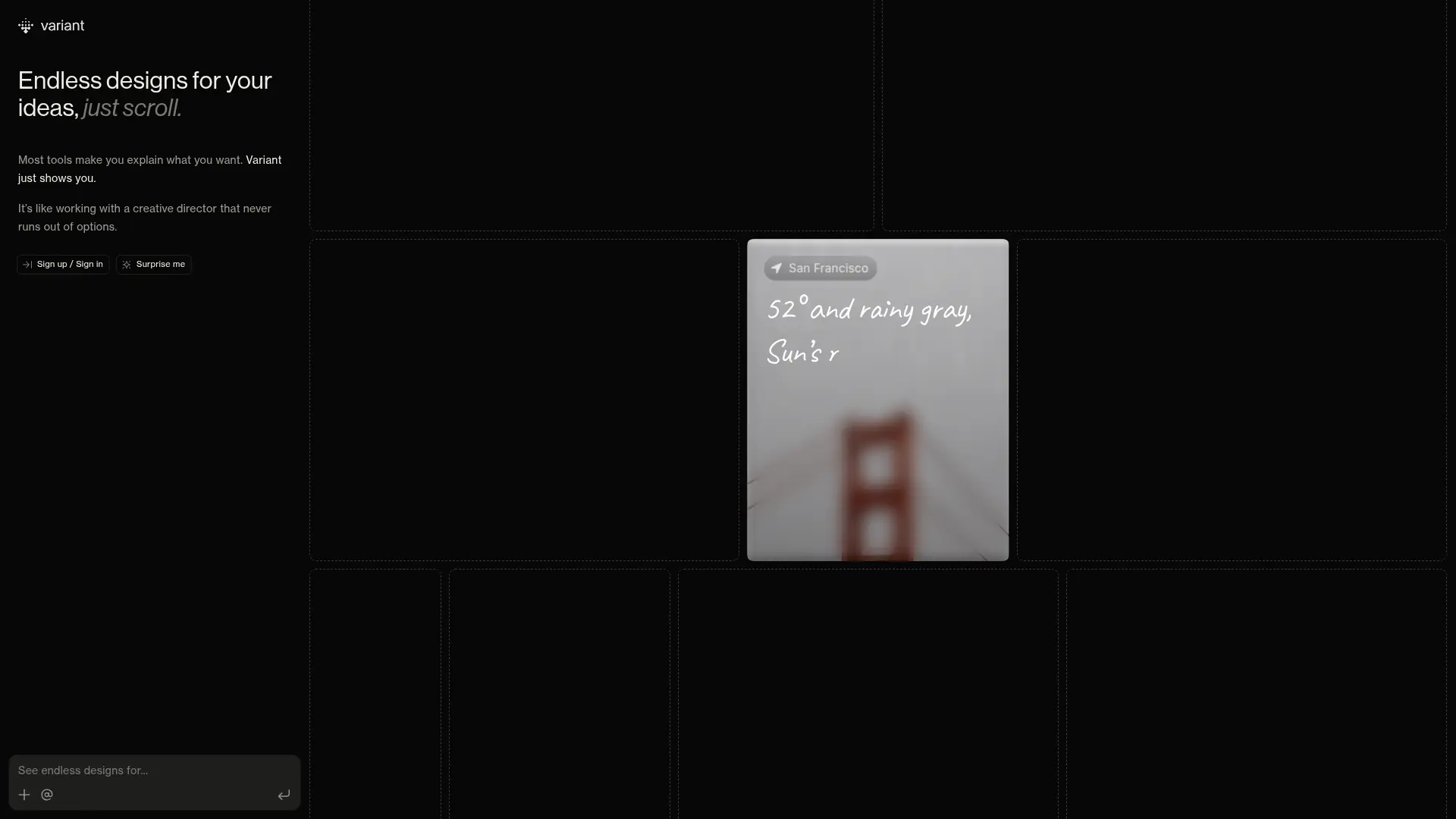 Variant screenshot