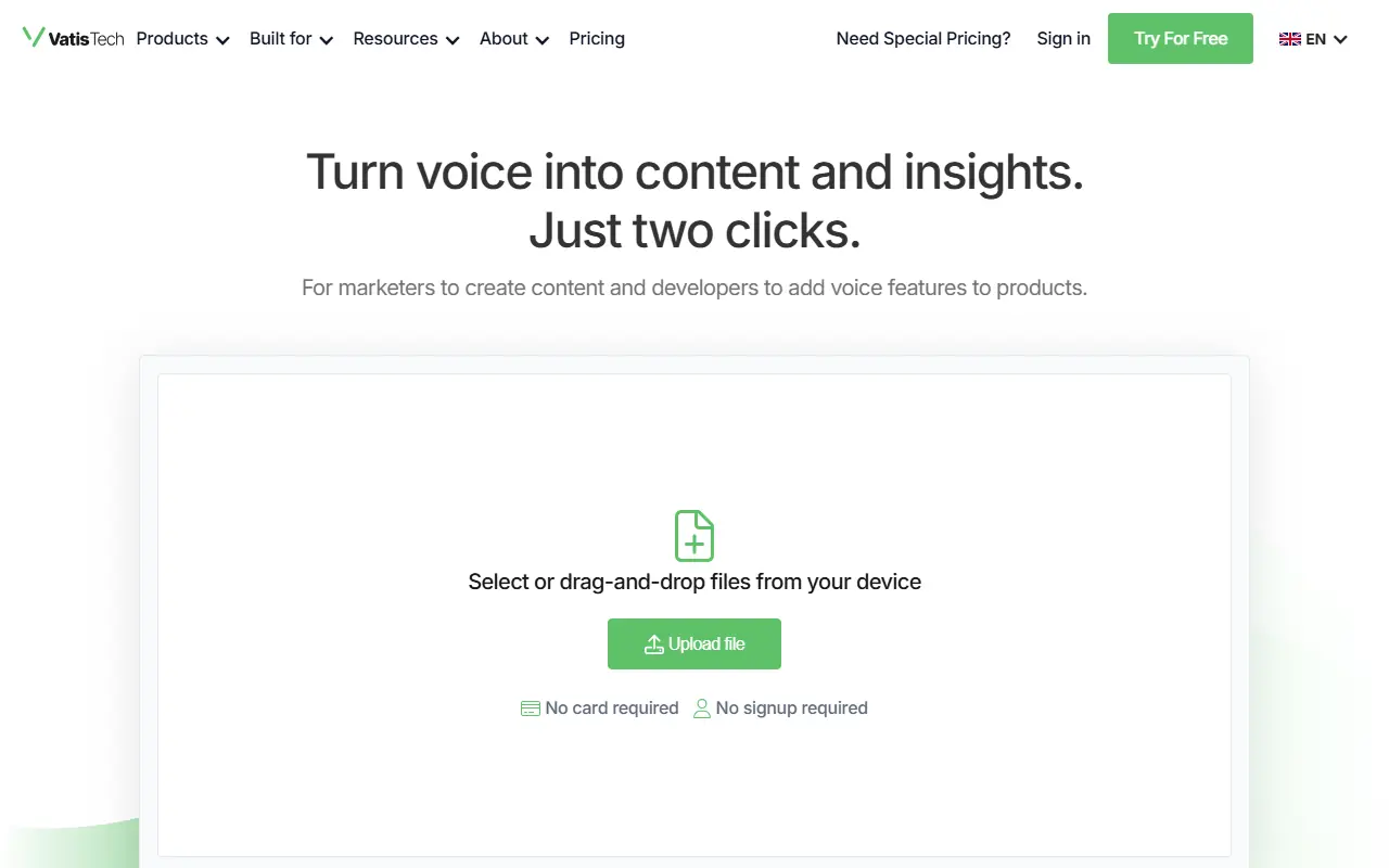 Vatis Tech screenshot