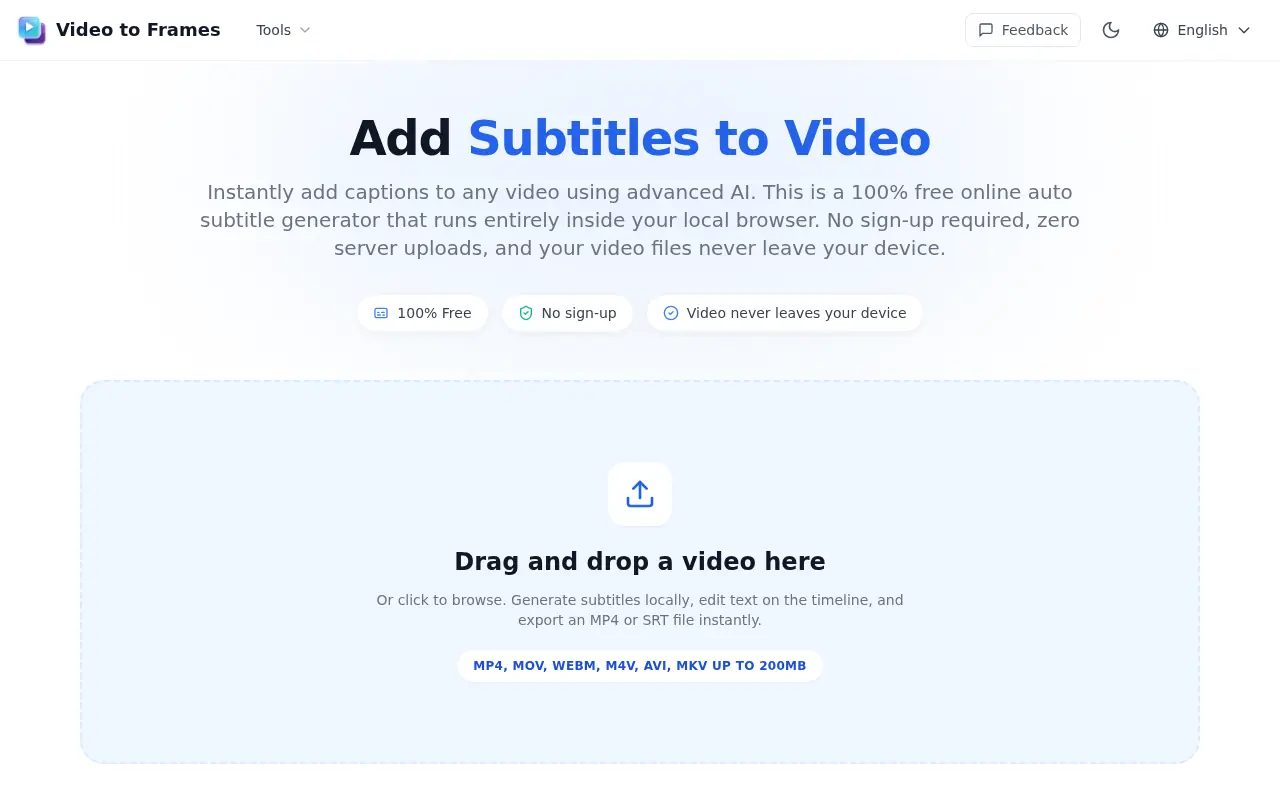 VideoToFrames Subtitle Generator screenshot