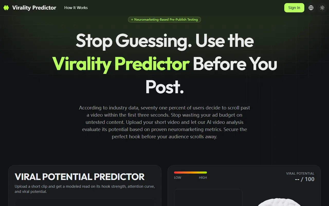 Virality Predictor screenshot