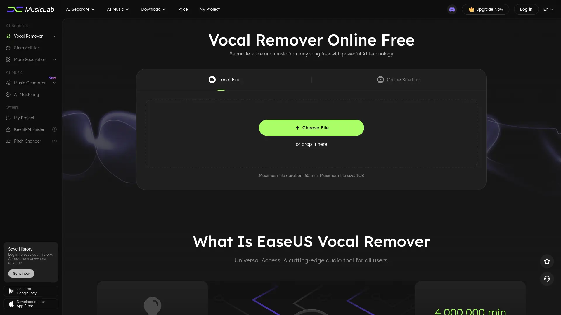 EaseUS Vocal Remover screenshot
