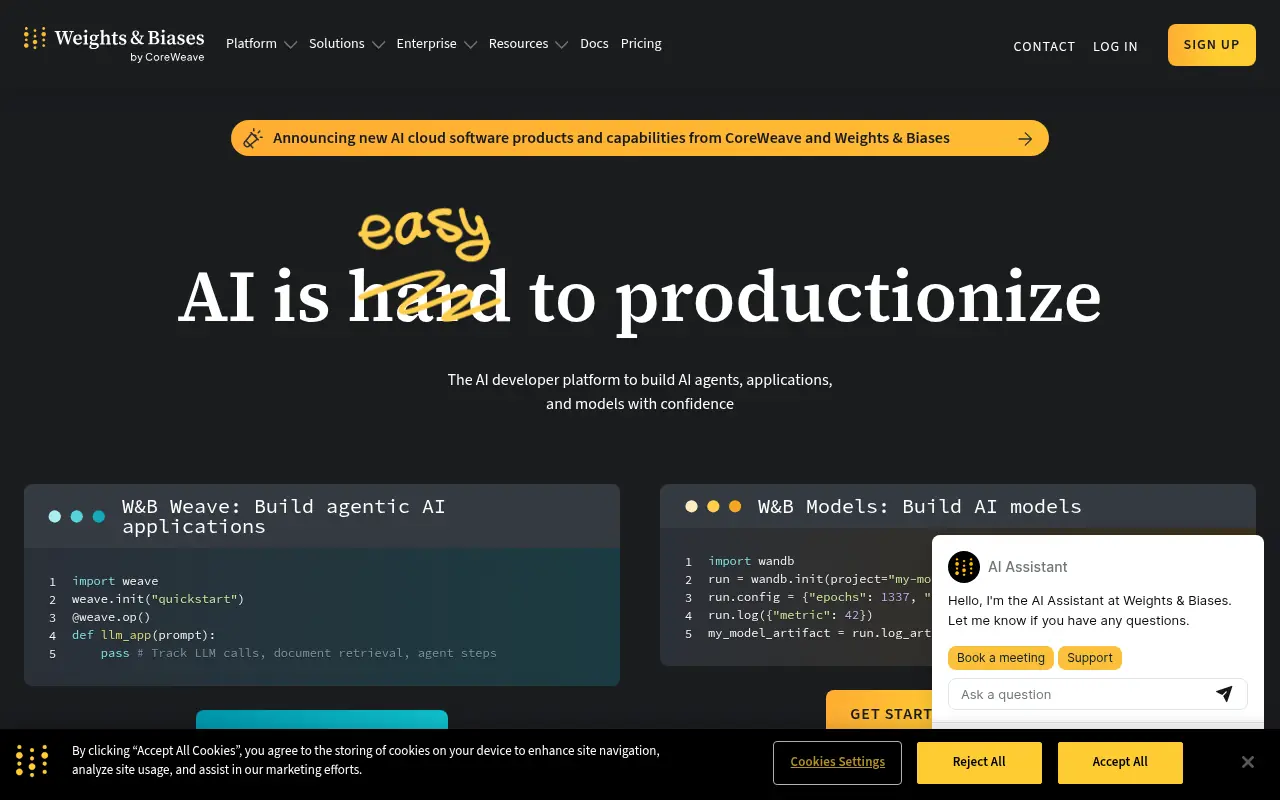 Weights & Biases screenshot