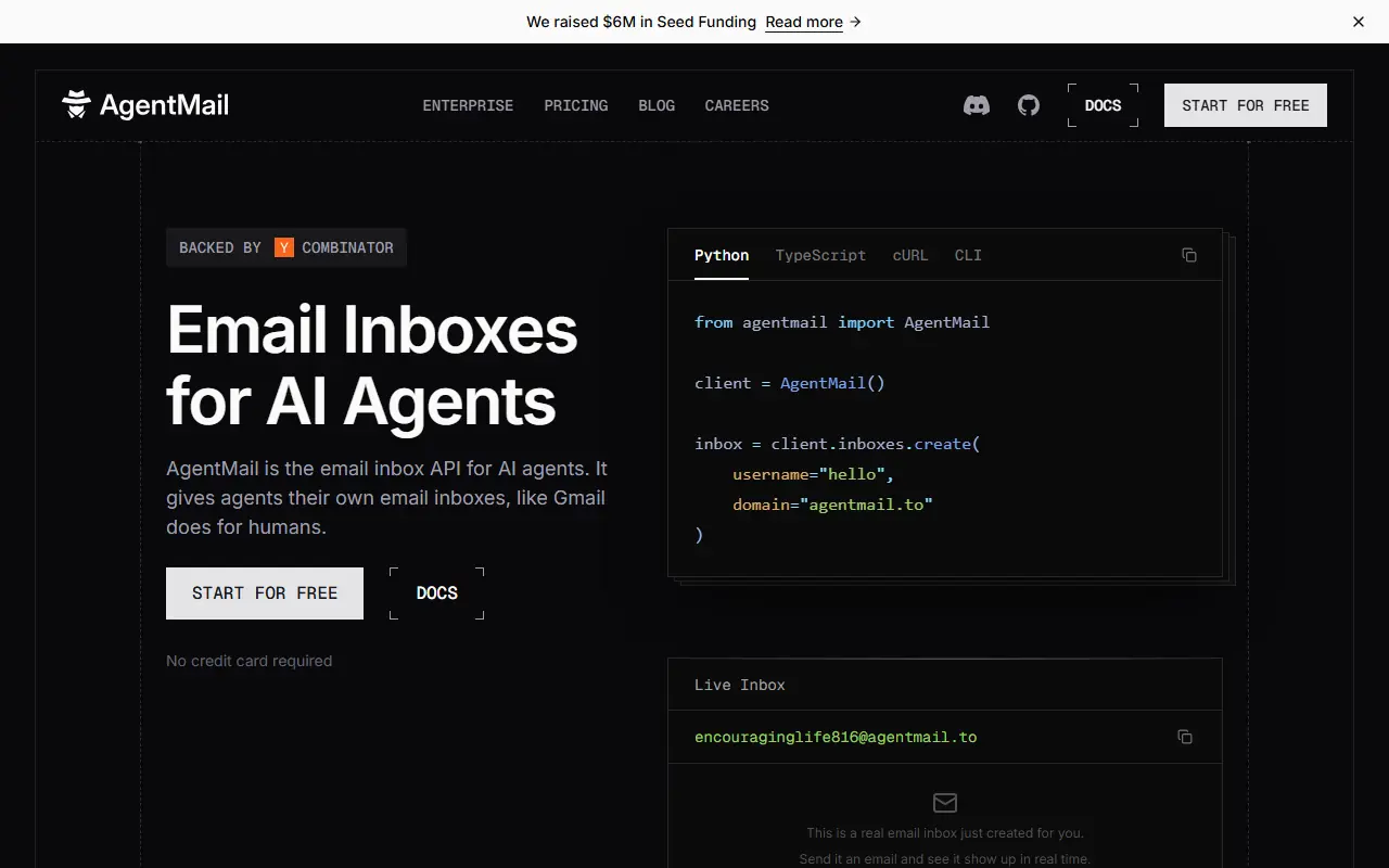 AgentMail screenshot