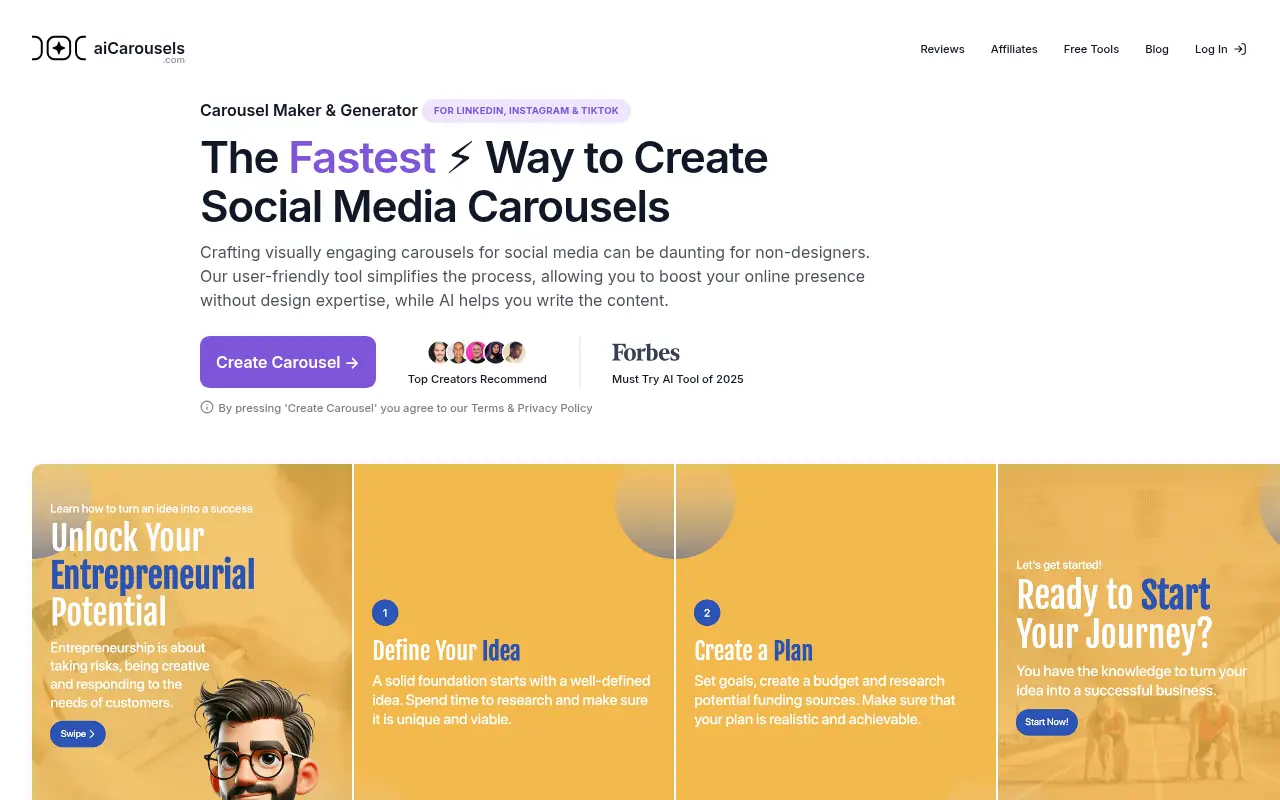 AI Carousels screenshot
