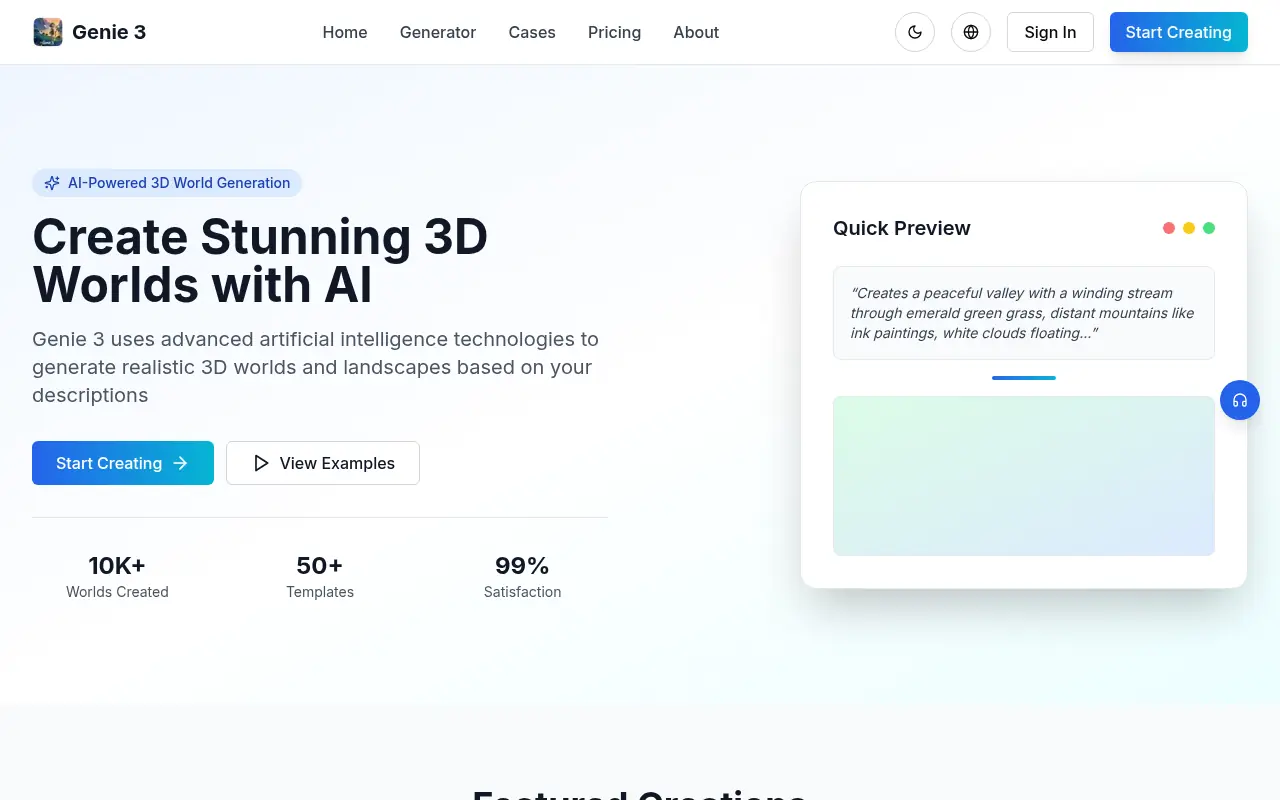 AI Genie 3 screenshot