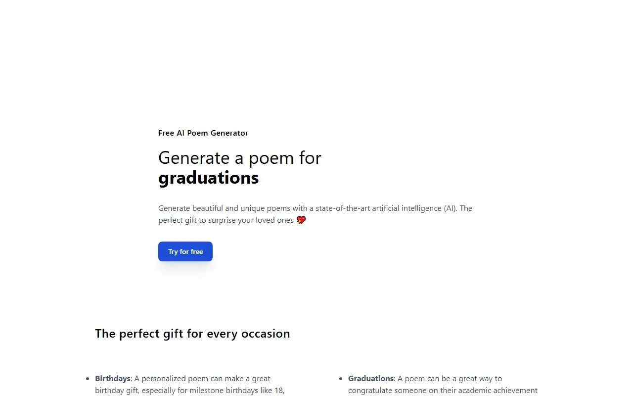 AI Poem Generator screenshot