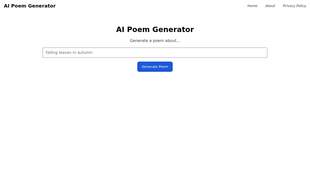 AI Poem Generator screenshot