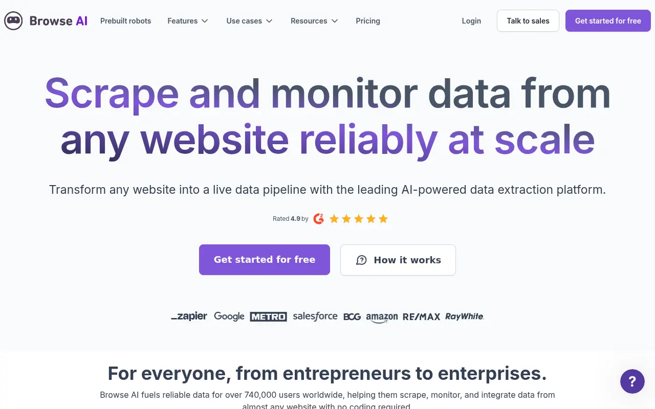 Browse AI screenshot